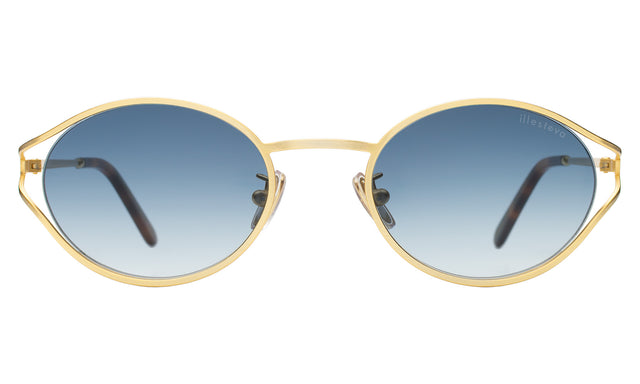 Maria Sunglasses front view in Gold with Midnight Blue Gradient