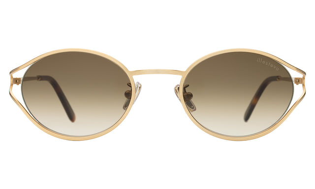 Maria Sunglasses front view in Rose Gold with Taupe Gradient