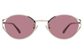 Front view of Maria Sunglasses in Silver/Plum See Through