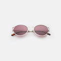 Front view of Maria Sunglasses in Silver/Plum See Through