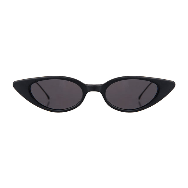  Marianne Sunglasses front view in Matte Black with Grey Flat
