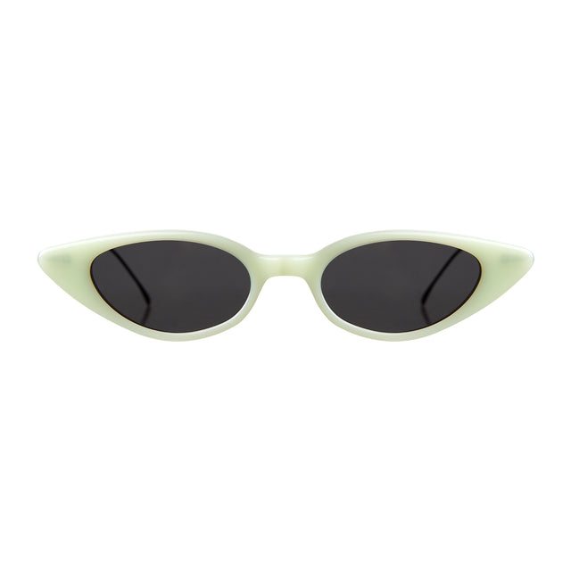 Marianne Sunglasses front view in Mint/Matte Black with Grey Flat