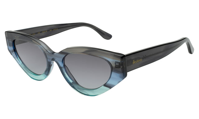 Mary Lou Sunglasses Side Profile in Deep Sea / Grey Flat Gradient