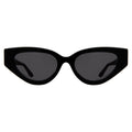 Front view of Mary Lou Sunglasses in Black/Grey Flat