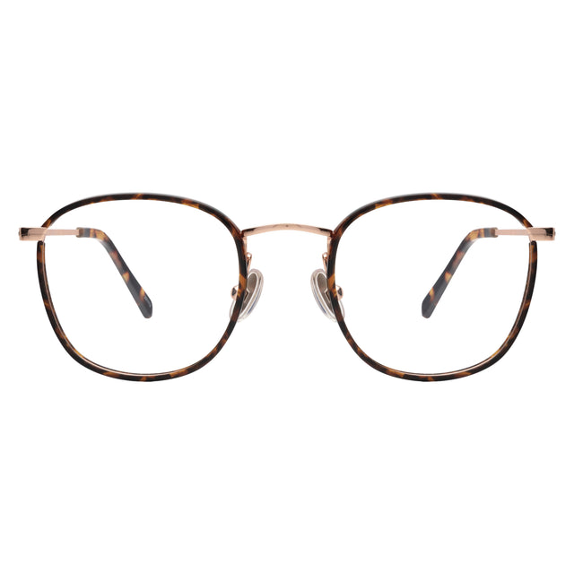 Mayfair Optical front view in Tortoise with Rose Gold Optical