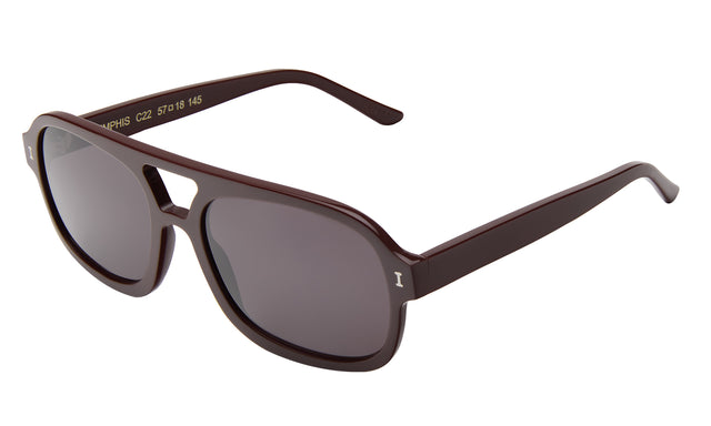 Memphis 57 Sunglasses side view in Bordeaux / Grey