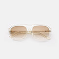 Front view of Memphis 57 Sunglasses in Champagne/Taupe Gradient