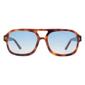 Front view of Memphis 57 Sunglasses in Havana/Blue Gradient See Through