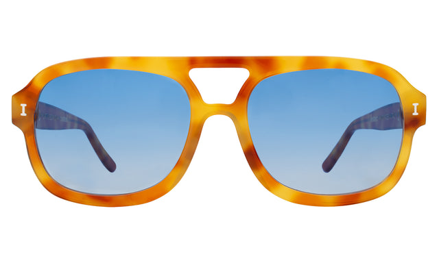 Memphis Sunglasses front view in Amber with Dark Blue Gradient See Through
