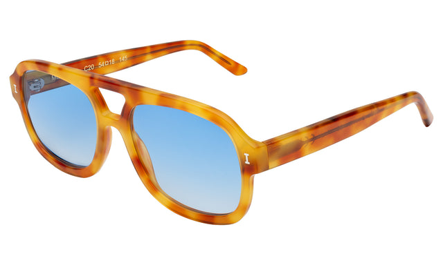 Memphis Sunglasses side view in Amber / Dark Blue Gradient See Through