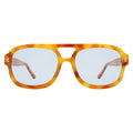 Front view of Memphis Sunglasses in Amber/Light Blue See Through