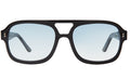 Front view of Memphis Sunglasses in Black/Blue Gradient See Through