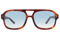 Front view of Memphis Sunglasses in Havana/Blue Gradient See Through