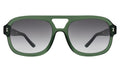 Front view of Memphis Sunglasses in Pine/Grey Gradient
