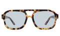 Front view of Memphis Sunglasses in Tortoise/Light Blue See Through