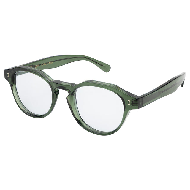 Michael Sunglasses side view in Pine / Light Blue See Through
