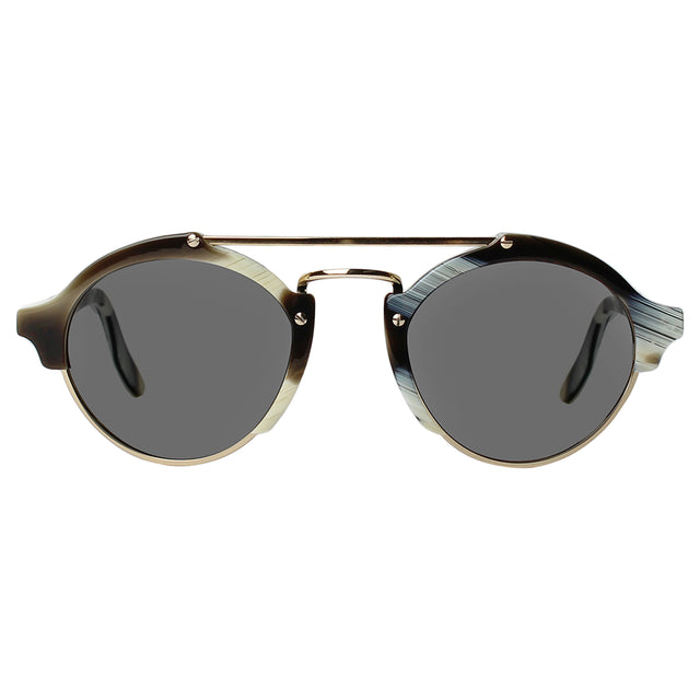  Milan Sunglasses front view in Horn with Grey