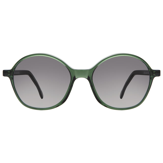 Montmartre Sunglasses front view in Pine with Grey Gradient