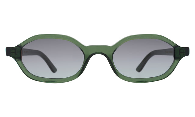 Munich Sunglasses front view in Pine with Grey Flat Gradient