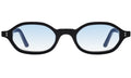Front view of Munich Sunglasses in Black/Blue Flat Gradient See Through