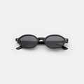 Front view of Munich Sunglasses in Black/Grey Flat