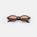 Front view of Munich Sunglasses in Black/Sunset Flat