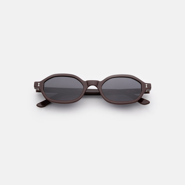 Munich Sunglasses side view in Bordeaux / Grey Flat