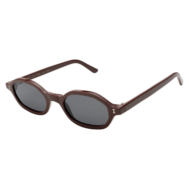 Munich Sunglasses side view in Bordeaux / Grey Flat