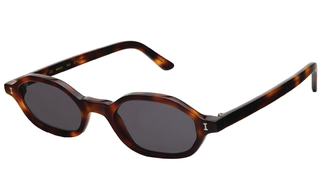 Munich Sunglasses side view in Havana / Grey Flat