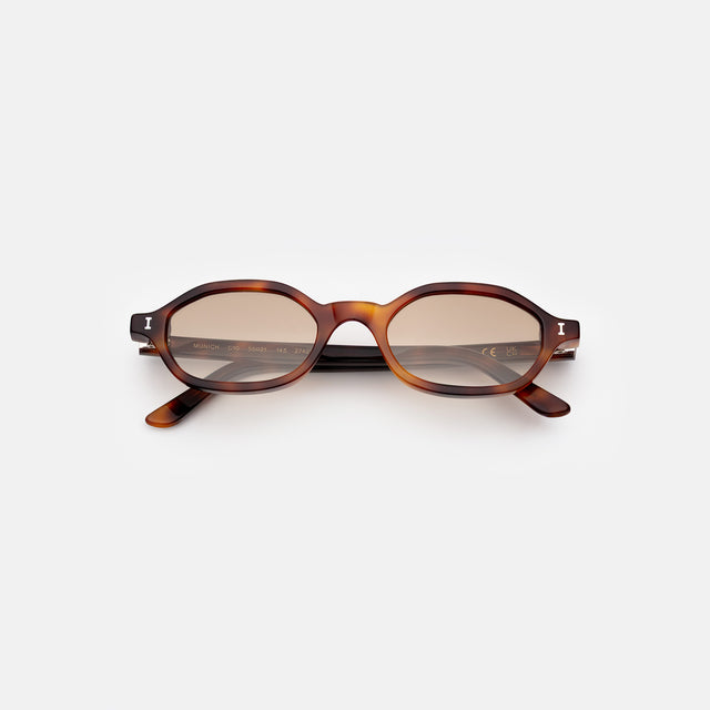 Munich Sunglasses side view in Havana / Taupe Flat Gradient