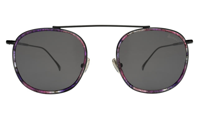 Mykonos Ace Sunglasses in Iris/Black with Grey Flat