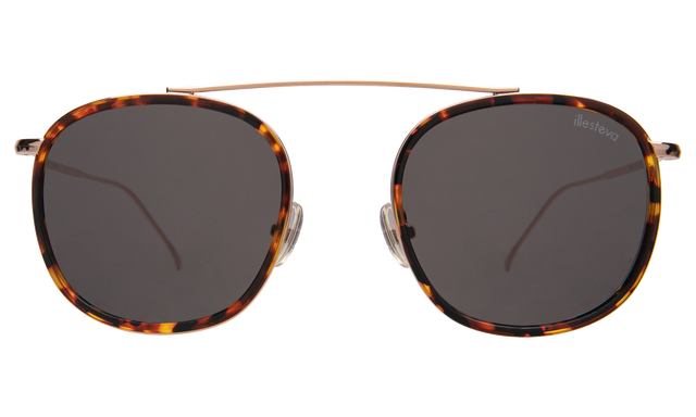 Mykonos Ace Sunglasses in  Star Tortoise/Rose Gold with Grey Flat