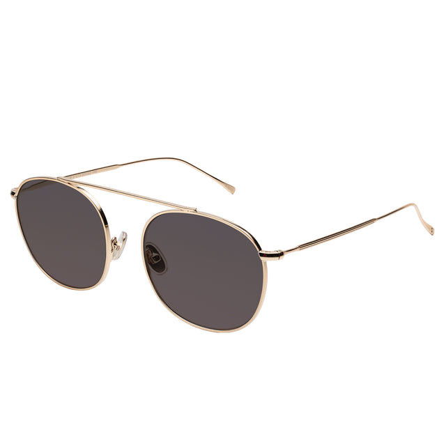 Mykonos M Sunglasses side view in Gold / Grey Flat
