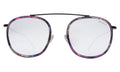 Front view of Mykonos Ace Sunglasses in Iris/Black/Silver Flat Mirror