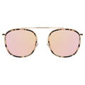 Front view of Mykonos Ace Sunglasses in White Tortoise/Gold/Bright Rose Flat Mirror