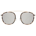 Front view of Mykonos Ace Sunglasses in White Tortoise/Gold/Silver Flat Mirror