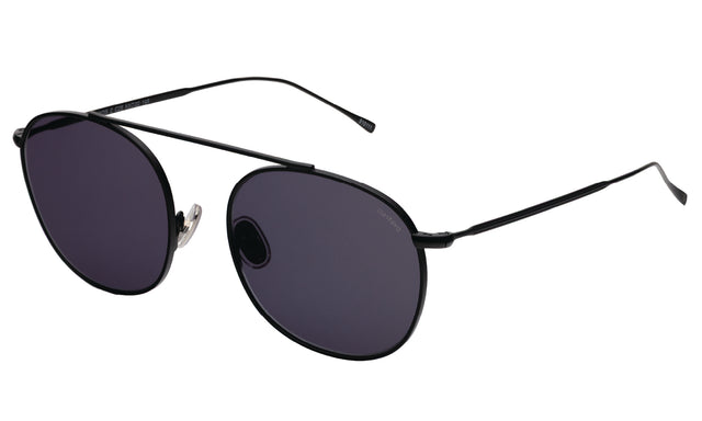 Mykonos II Sunglasses side view in Matte Black / Grey Flat