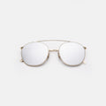 Front view of Mykonos II Sunglasses in Gold/Silver Flat Mirror