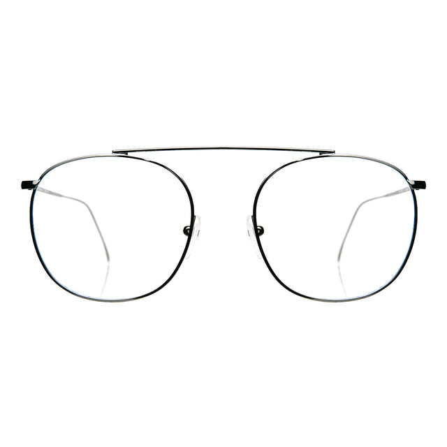 Mykonos Optical front view in Gunmetal Optical