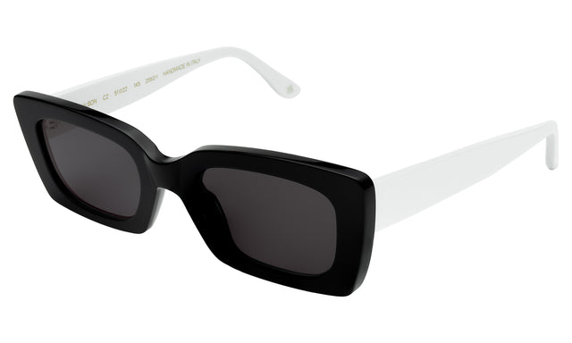 nk x illesteva Wilson Sunglasses Side Profile in Black/White / Grey Flat