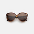 Front view of Nancy 57 Sunglasses in Havana/Brown
