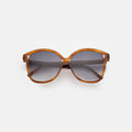 Front view of Nancy 57 Sunglasses in Red Havana/Grey Gradient