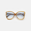 Front view of Nancy Sunglasses in Caramel Havana/Sky See Through
