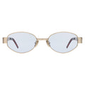 Front view of Nesso Sunglasses in Gold/Light Blue See Through