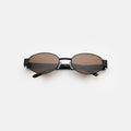 Front view of Nesso Sunglasses in Matte Black/Brown