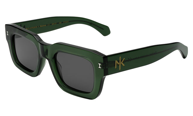 Nick Kyrgios x illesteva 2 Sunglasses Side Profile in Pine / Grey Flat