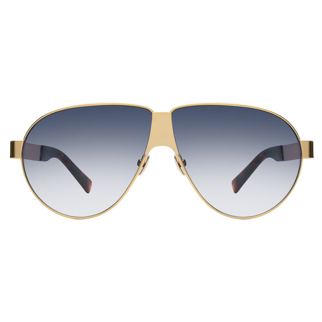 Niki Sunglasses front view in Gold with Navy Gradient