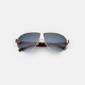 Front view of Niki Sunglasses in Gold/Navy Gradient
