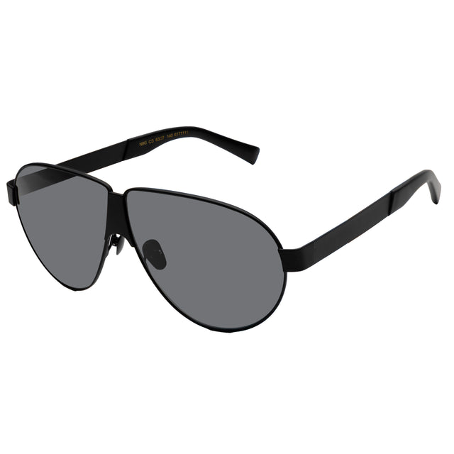 Niki Sunglasses side view in Matte Black / Grey