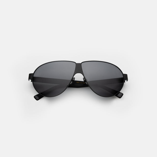 Niki Sunglasses side view in Matte Black / Grey